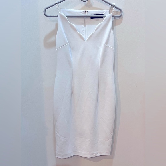 Karl Lagerfeld Dresses & Skirts - Karl Lagerfeld White Dress Pearl Straps Wedding Bridal Office Engagement Size 0